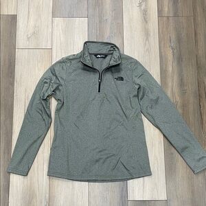 The North Face Heather Olive Green 1/4 Zip Pullover